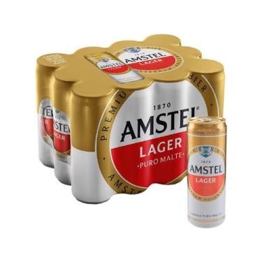 Imagem de Cerveja Amstel Lager Puro Malte 12 Unidades - Lata 350ml