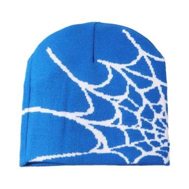Imagem de Gorro Unissex Quente De Tricô Com Design De Teia De Aranha, Estilo Y2K