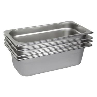 Imagem de 4 Cubas Gastronômica Buffet GN 1/3 100mm Aço Inox Sem Alça - BONSUCESS