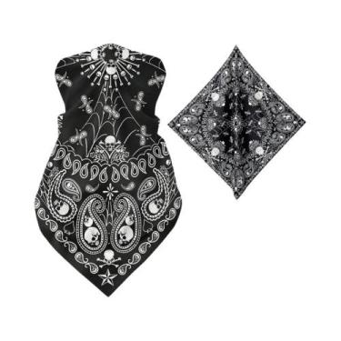 Imagem de Bandana Retrô De Caveira Punk Para Motociclistas, Cobertura Facial Res