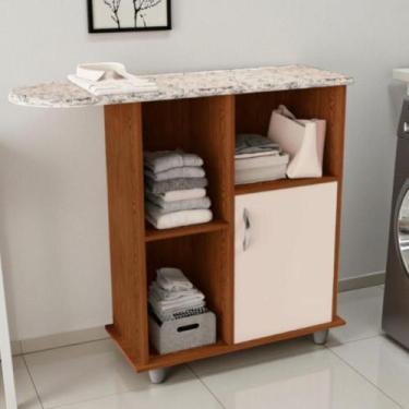 Imagem de Tábua De Passar Roupa Com Nichos E Porta Freijó Baunilha - Drop de Cas