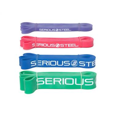 Imagem de Serious Steel Assisted Pull-Up Band, Resistência e Elástico | Faixas Powerlifting | Conjunto de pull-up e pulseira - roxo, vermelho, azul, verde (conjunto de 4 bandas)