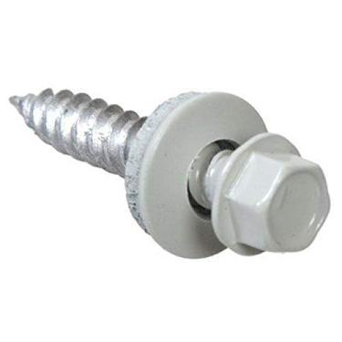 Imagem de Sheet Metal Self-Piercing Screws, Hex Head, White Ceramic Coat, 10 x 2-In, 1-Lb. -47728