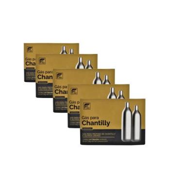 Imagem de Cápsula Gás Para Chantilly Sifão Kit 5 Caixas 50 Ampolas N2o - Flavors