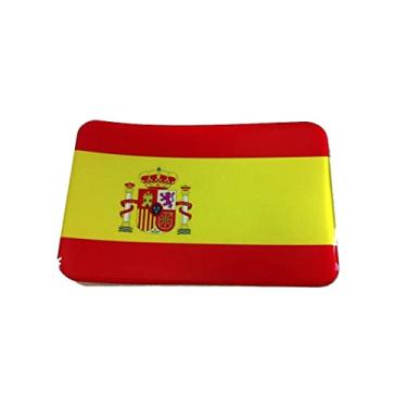 Imagem de Adesivo resinado da bandeira da espanha 5x3 cm