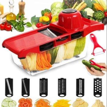 Imagem de 6 Em 1 Mandoline Slicer Nicer E Fatiador Cortador De Legumes