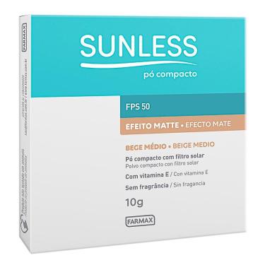 Imagem de Pó Compacto Sunless Efeito Matte FPS 50 Bege Médio 10g