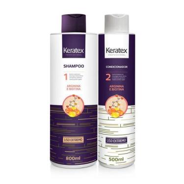 Imagem de Kit Shampoo + Condicionador Keratex Liso Extremo Com Arginina E Biotin