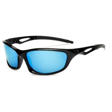Imagem de Óculos de Sol Masculino Polarizado UV400 Esporte Ciclismo Casual Lente Polarizada (Azul)