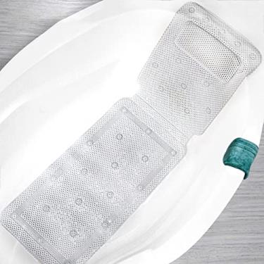 Imagem de XAMIO Tapete De Banheira PVC Colchão De Banho De Corpo Inteiro Almofada Antiderrapante Com Ventosa Travesseiro Macio Respirável, Para Banho Se Encaixa Na Maioria Das Banheiras Domésticas