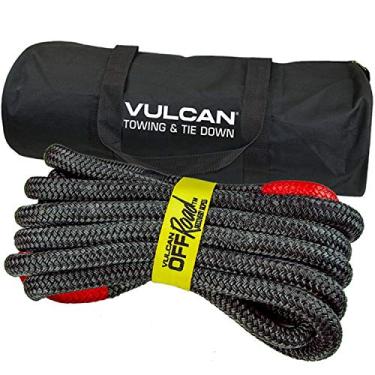 Imagem de VULCAN Corda de recuperação off-road – 2,2 cm x 9,2 m – Olhos vermelhos – Força de quebra de 13 kg – Inclui bolsa de armazenamento ventilada