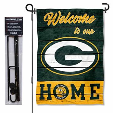 Imagem de WinCraft Green Bay Packers Bem-vindo à nossa casa jardim bandeira e mastro