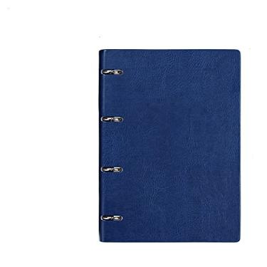 Imagem de A4 B5 A5 A6 Folha solta Caderno Diário Bloco de Notas Agenda de Couro Caderno Escolar Diário do Viajante Papelaria Bloco de notas, A4 azul