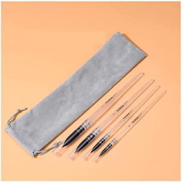 Imagem de KRASS Pincéis profissionais aquarela artista, detalhes pincéis, esfregão pontiagudo redondo, guache acrílico, mão, pintura a óleo, pincel, 4 peças, pincel, colecionador88