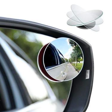 Imagem de CUNCUI 2 peças de espelhos de ponto cego, vidro HD ajustável de 360 graus, espelho retrovisor convexo redondo de vidro HD de 2 polegadas, para qualquer carro, van, SUV e caminhões.