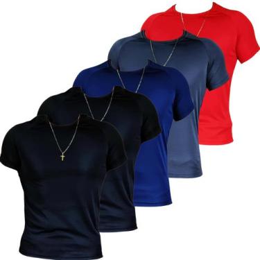 Imagem de Kit 5 Camiseta Masculina Blusa Academia Fitness Slim - Divine