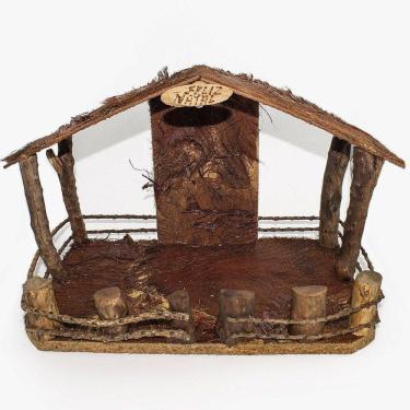 Imagem de Casa Rústica Presépio Madeira 40 Cm