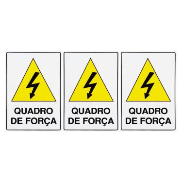 Imagem de Combo 3 Placas De Sinalização Quadro De Força 20x30 Acesso - S-217/1 F9e