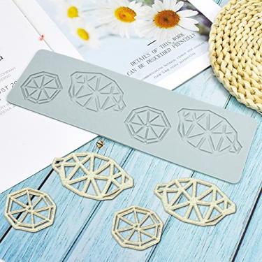 Imagem de TUKE Moldes de fondant de renda oca 3D em forma de folha de frutas tapete de renda ferramenta de decoração de bolo de festa tapete de cupcake moldes de silicone para argila de polímero molde de goma de chocolate (Lemon_27,6 x 8,2 x 0,2 cm_G)