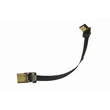 Imagem de Cabo HDMI preto FFC FPV padrão HDMI macho para padrão HDMI macho 90 graus para vermelho Blackmagic BMCC Sony FS7 Canon C300, Preto, 10CM