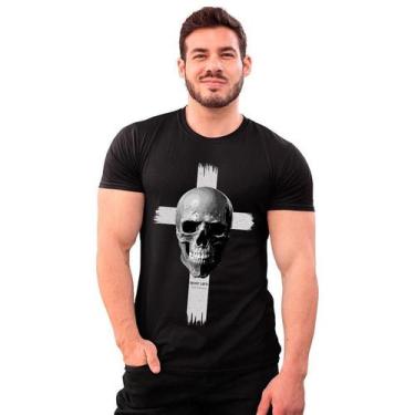 Imagem de Camiseta Algodão Crucifixo Caveira Shap Life Algodão - Mecca