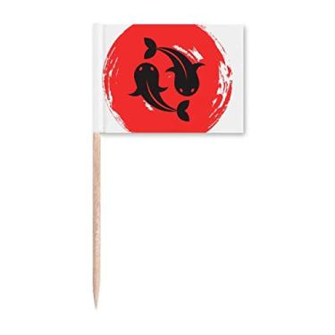 Imagem de Goldfish Brush Japão, palito, bandeiras, marcadores, decoração de festa