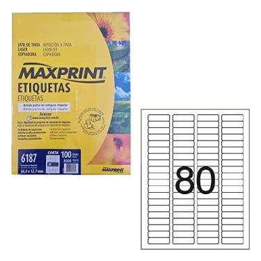 Imagem de Etiqueta para Impressora a Laser com 100 Folhas 44,4x12,7 492223 - Maxprint