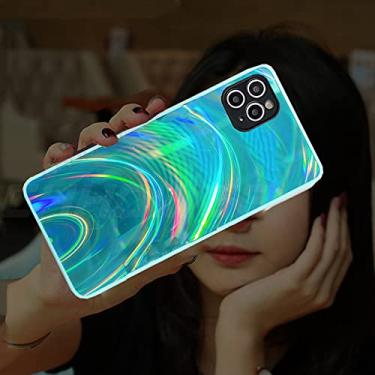 Imagem de 3D Rainbow Glitter Case para iPhone 12 11 Pro Max 12Mini X XR XS Max 7 8 6 6s Plus SE 2020 Soft Silicone Frame Capa traseira, verde, para iPhone11 Pro Max
