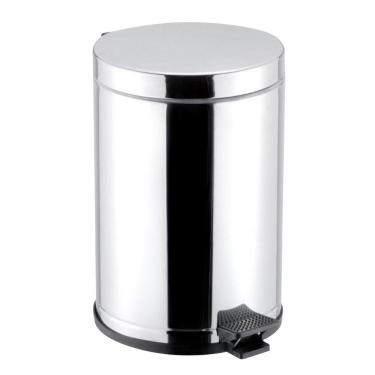 Imagem de Lixeira com Pedal e Recipiente Interno Aço Inox 10,5 Litros