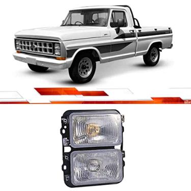 Imagem de Farol Duplo Ld F1000 F4000 1985 Ate 1992 Com Suporte Soquete Usa Lampadas H1/H4