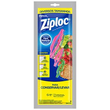 Imagem de Ziploc Saco Hermético para Conservar e Levar, Organizador, 3 Tamanhos, 9 unidades