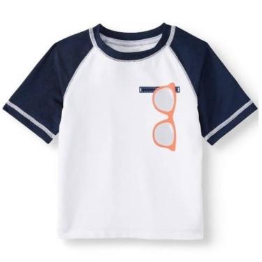 Imagem de Camiseta infantil com proteção solar fpu 50 + azul oculos wonder nation