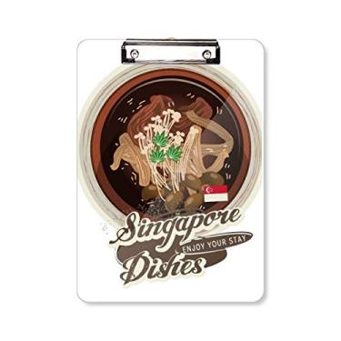 Imagem de Prancheta tradicional Singapura Bak Kut Teh pasta de prancheta placa de apoio A4