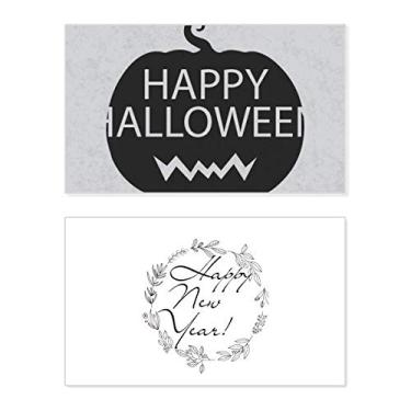Imagem de Dia das Bruxas Black Horror Pumpkin Festival Ano Novo Cartão de felicitações Mensagem Abençoada Presente