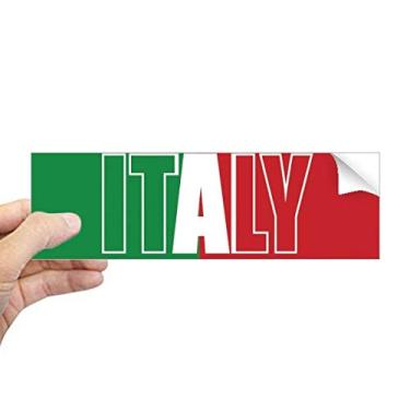 Imagem de DIYthinker Adesivo retangular com nome da bandeira da Itália para notebook, janela