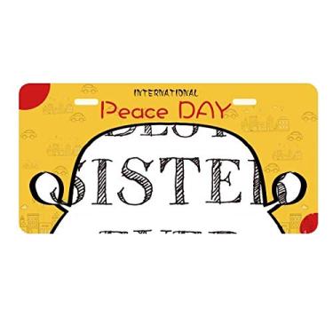 Imagem de DIYthinker Placa de carro com a frase Best Sister Ever para decoração de carro Dia da Paz