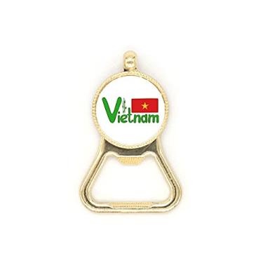 Imagem de Chaveiro de aço inoxidável com estampa verde vermelha da bandeira nacional do Vietnã