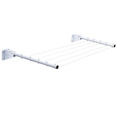 Imagem de Varal de Parede Articulável Secalux Barcelona 61012 com 5 Cordas - Branco