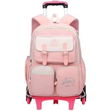 Imagem de Volu Mochila Escolar Unissexo Criança Grande Laranja 45*32*22cm Rodas, Fechamento com Zíper, À Prova D'água