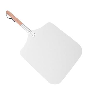 Imagem de Generic Casca de pizza de metal de alumínio de pá de pizza, fácil de usar, ferramentas de cozimento de cozinha com alça de madeira destacável bandeja de pizza, Comprimento 69,2 cm