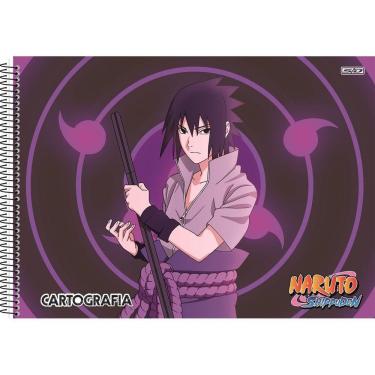 Imagem de Caderno de Desenho Cartográfia Espiral Anime Naruto 1 Matéria 60 Folhas São Domingos