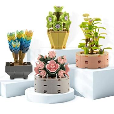 Imagem de PinkBee Bonsai Árvore Suculenta Flor Building Block Set 4P