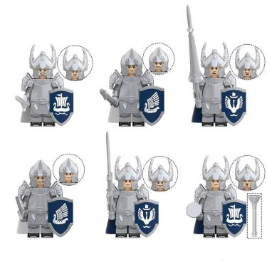 Imagem de Soldado medieval Building Block Cavaleiro Guarda Trompetista Espada