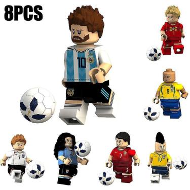 Imagem de 8pcs/set World Cup Jogador de Futebol Blocos de Construção Reunidos