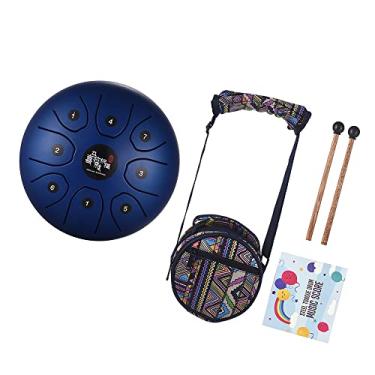 Imagem de summina Mini Tambor de Língua de Aço de 8 Tons de 14 cm C Instrumento de Percussão Tambor Handpan Tambor com Tambor Mallets Bolsa de Transporte