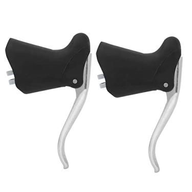 Imagem de 1 Par De Alavancas De Freio De Bicicleta, Alavanca De Freio De Bicicleta, Alça De Freio De Liga De Alumínio, Para A Maioria Das Bicicletas, Bicicleta De Estrada, Mountain Bike(prata negra)