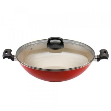 Imagem de Panela Wok 32 Antiaderente Vermelha Premium Panelux
