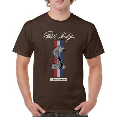 Imagem de Camiseta masculina Shelby Cobra com logotipo American Legendary Muscle Car Racing Mustang GT500 Performance Powered by Ford, Marrom, M