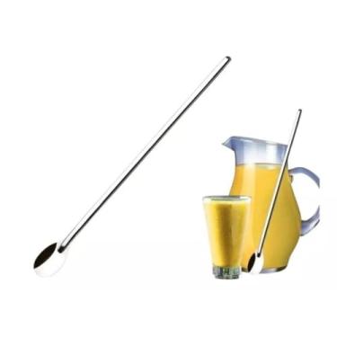 Imagem de Colher Grande Bailarina em Aço Inox para Sobremesa Drinks Coquetel Sucos e jarras Grandes 30,5cm