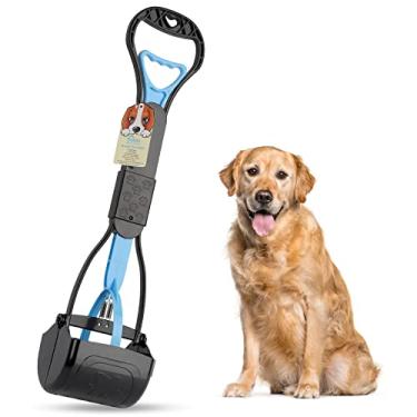 Imagem de PPOGOO Pá de cocô inquebrável para cães grandes, médios e pequenos com cabo longo de 61,7 cm, material de alta resistência, mola durável, fácil de pegar grama e cascalho